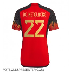 Belgien Charles De Ketelaere #22 Hemma Matchtröja VM 2022 Kortärmad